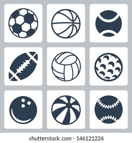 Vector sport balls icons set