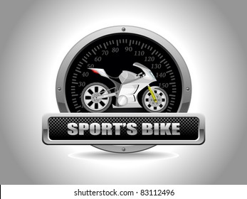 vector sport bike in speedometer