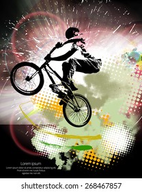 Vector of sport. BMX trick