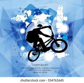 Vector of sport. BMX trick