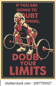 Vector Sport, Bodybuilding, Fitness, Powerlifting Motivational Poster