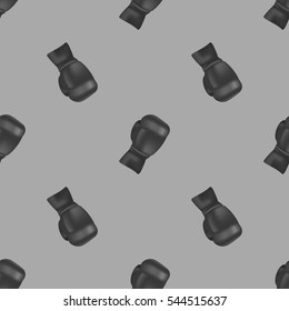 Vector Sport Boxing Gloves Seamless Pattern Isolated on Grey Background.