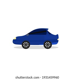 Vector sport car icon dark blue color isolated on white background illustration graphic design modern style
