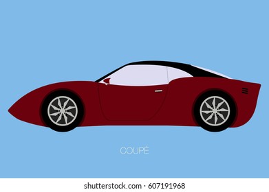 vector sport car, side view of car, automobile, motor vehicle