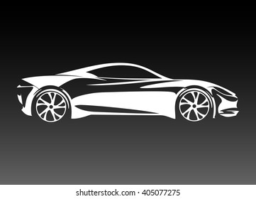 Vector sport car silhouette