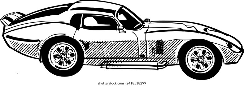 vector sport classic car silhouette illustration