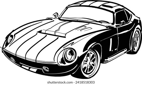 vector sport classic car silhouette illustration