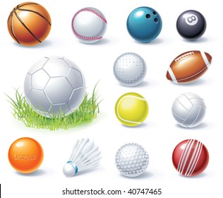 Vector sport equipment icons