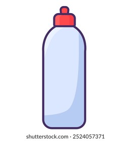 Vector sport or feeding bottle in an outline style. Beverage container for picnics, trips, outdoor activities. Packaging of food supply, storage, and delivery symbol