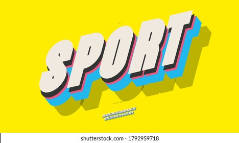 Vector sport font 3d bold style. Trendy typeface modern typography for t shirt, game, book, racing, infographics, motion graphics, video, promotion, poster, decoration, banner, printing. 10 eps