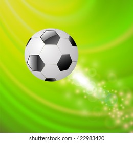 Vector Sport Football Icon on Green Blurred Wave Background