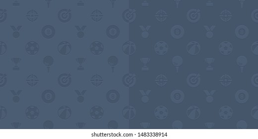 Vector sport game and esport set low relief seamless pattern background.