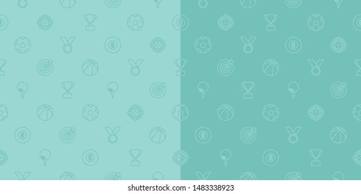 Vector sport game and esport set outline seamless pattern background.