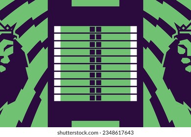 Vector sport green matchweek blank template english football league competition.