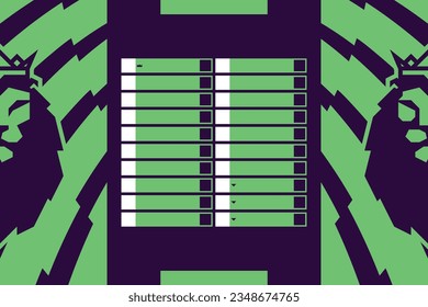 Vectorsport grüne Saison Tisch Blankovorlage englische Fußball Liga Wettbewerb.