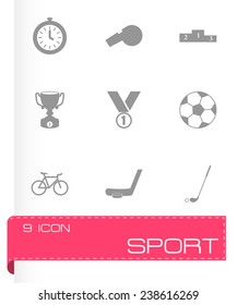 Vector sport icon set on grey background