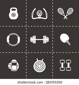 Vector Sport icon set on black background
