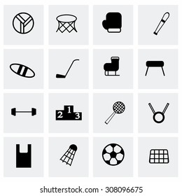 Vector Sport icon set on grey background