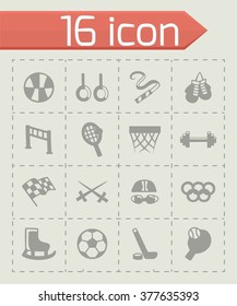 Vector Sport icon set on grey background