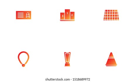 vector of sport icon set, with solid style and gradient color, isolated on white background.