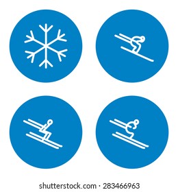 vector sport icons skier