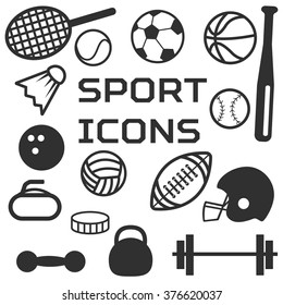 vector sport icons. Sports equipment. icons sets. Sports balls