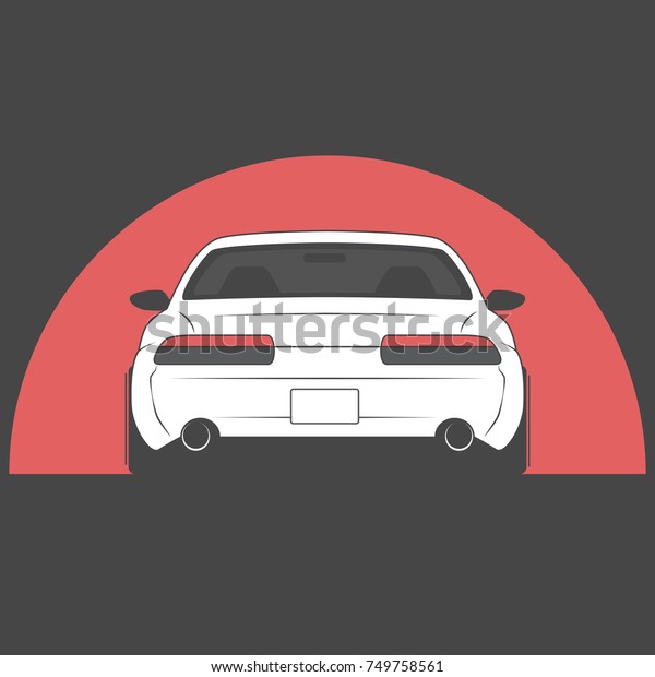 Vector Sport Japan Car On Red Stock Vector (Royalty Free) 749758561