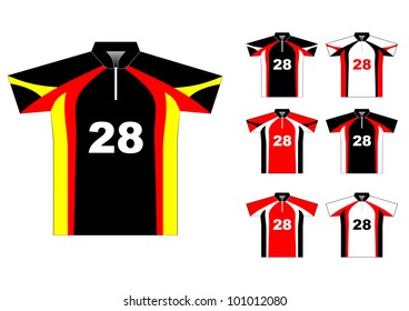 Vector sport jersey with color variations