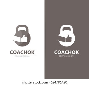 Vector of sport and like logo combination. Gym and best symbol or icon. Unique fitness and workout logotype design template.
