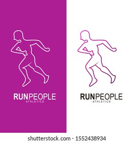 Vector sport logo for running, Run logo with people design template