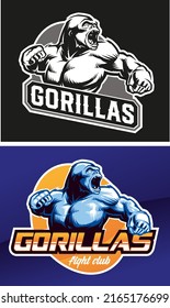 Vector sport logotype. Gorilla Fighter