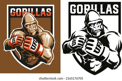 Vector sport logotype. Gorilla Fighter