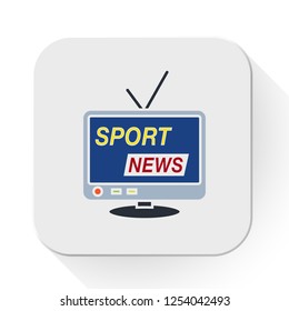 Vector Sport News Icon. Flat Illustration Of Media News. Sports News Isolated On White Background. Sport Sign Symbol - Breaking News Icon