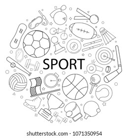Vector sport pattern with word. Sport background