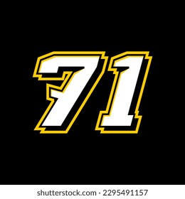 Vector Sport Racing Number Template