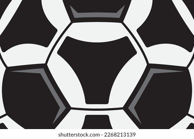 Vector deporte de fondo rectangular de bola de fútbol con pentagones negros, hexagones blancos y polígonos. Fondo de pantalla de fútbol.