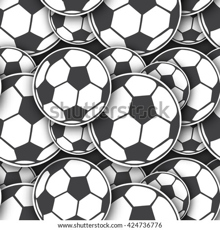 vector Sport seamless pattern with soccer balls. Football background for packaging, fabric, paper, Souvenirs for the fans and athletes.  