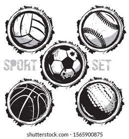 Vector sport sets design- vector illustration for t-shirt