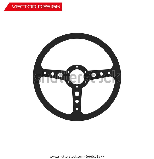 Vector De Stock Libre De Regalias Sobre Icono Del Volante De Direccion Del