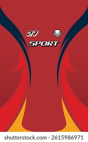 Vector sport uniform abstract pattern background design Template in red color