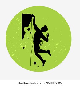 Vector sport/fitness poster. Climbing the mountains, achieve goal, success. Print for t-shirt and bags, for logo and label.