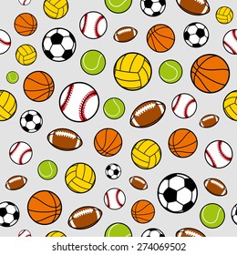 Vector Sports Balls Seamless Background