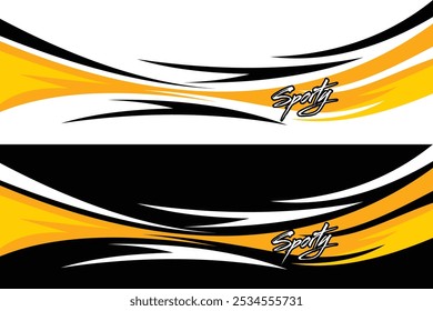 Vector sports car body wrap decal background design decal car livery Vector EPS 10