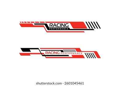 Vector sports car body wrap decal background design decal car livery in orange and black color EPS 10