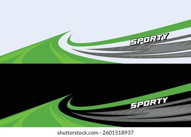 Vector sports car body wrap decal in white and black background design decal car livery EPS 10