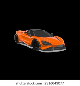 vector sports car in orange color
