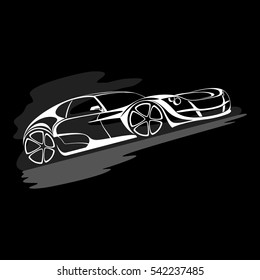 Vector sports car sketch