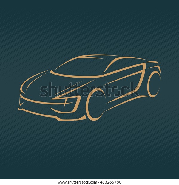 Vector Sports Car Sketch Stock Vector Royalty Free 483265780