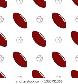 Vector sports equipment seamless pattern