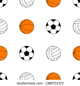 Vector sports equipment seamless pattern